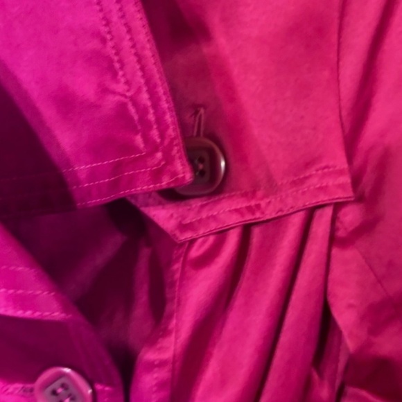 Rampage Double Breasted Trench Coat Knee Length Hot Pink Sz Small - Picture 2 of 6